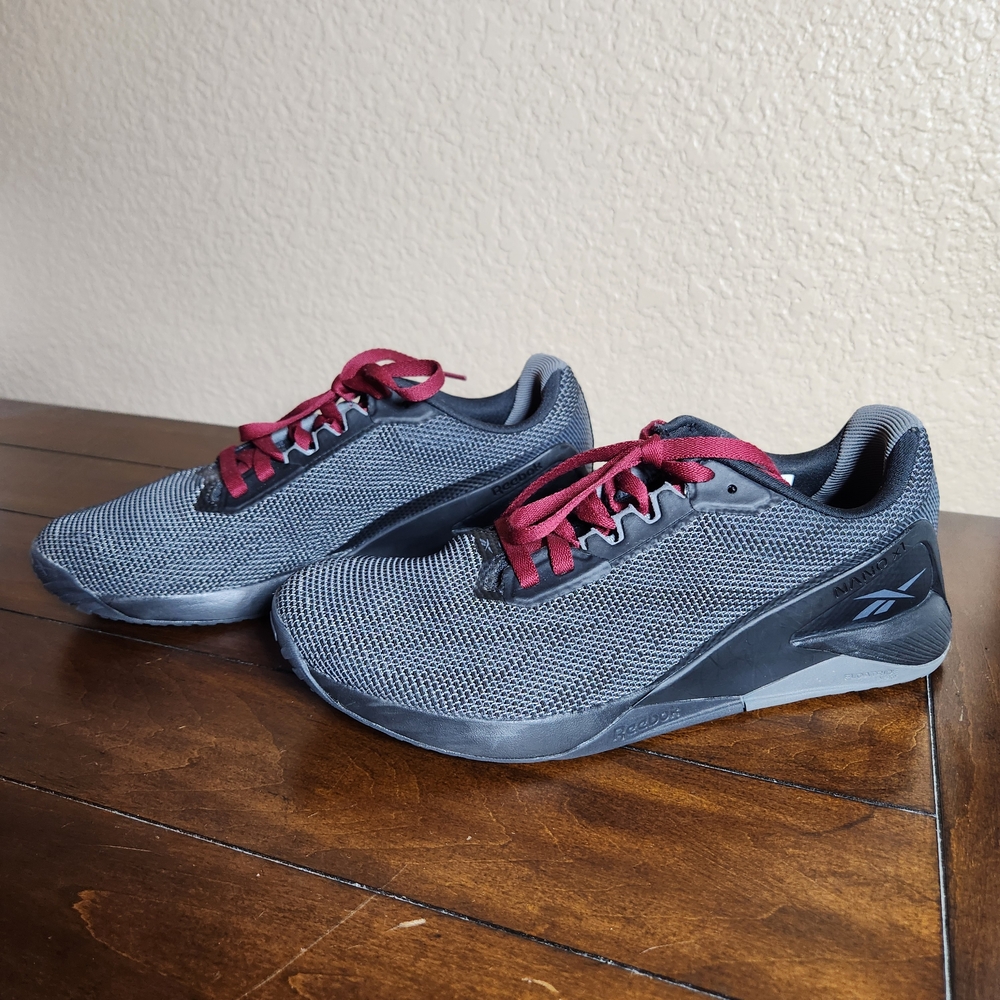 Reebok Men's 8 1/2 Nano X1 Blank And Gray and Red Athletic Shoes - Picture 4 of 11